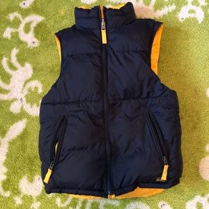 GAP Kids Navy and Yellow Puffer Vest